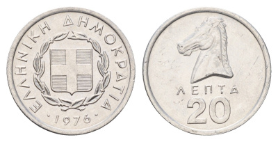 Греция 20 лепт 1976 KM 114 алюминий UNC 4668-1258