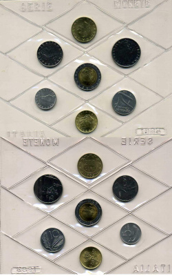 Италия госнабор из 7 монет 1983 биметалл UNC 7-5-1-31