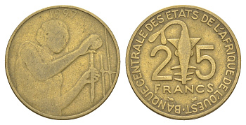 Западная Африка (BCEAO) 25 франков 1997 KM 9 алюминиевая бронза 4175-1253