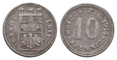 Нехайм 10 пфеннигов 1917 Funck 358.1A, Men18 22888.1 железо 4659-312