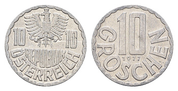 Австрия 10 грошей 1977 KM 2878 алюминий 4669-711