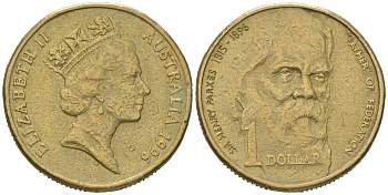 Австралия 1 доллар 1996 100 лет со дня смерти сэра Генри Паркса KM 310 алюминиевая бронза aUNC 4620-716