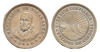 Никарагуа 5 сентаво 1962 KM 24.2 медно-никель UNC 4640-952