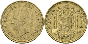 Испания 1 песета 1984 M, Хуан Карлос I (1975-2014) KM 821 алюминий 4604-315