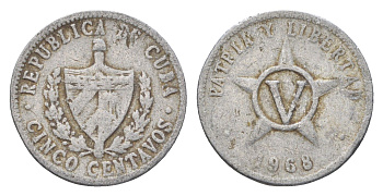 Куба 5 сентаво 1968 KM 34 алюминий 4664-728