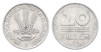 Венгрия 20 филлеров 1964 BP KM 550 алюминий 4665-1054