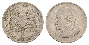 Кения 1 шиллинг 1967 Джомо Кениата KM 5 медно-никель 4650-346