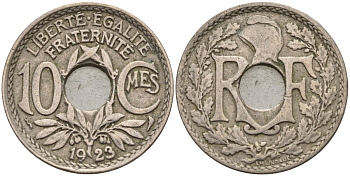 Франция 10 сантимов 1923 KM 866a, Le Franc 138.3 медно-никель 4143-925