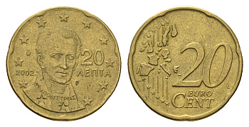 Греция 20 евроцентов 2002 KM 185 нордик 4616-516