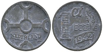 Нидерланды 1 цент 1942 KM 170 цинк 26-968