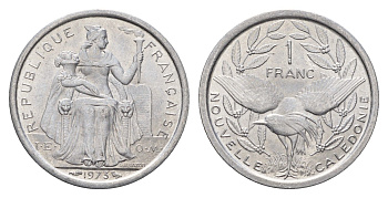 Новая Каледония 1 франк 1973 KM 10 алюминий UNC 181-843