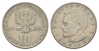 Польша 10 злотых 1977 Болеслав Прус Y 73 медно-никель 4633-133