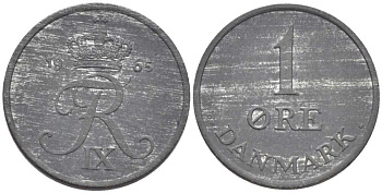ДАНИЯ 1 ЭРЕ 1965 С; S, ФРЕДЕРИК IX (1947-1972) KM 839.2 цинк 4387-449