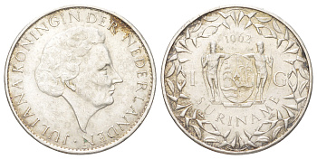 Суринам 1 гульден 1962 KM 15 серебро 3896-443