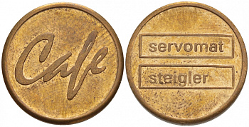 ЕВРОПА ЖЕТОН ND CALE, SERVOMAT STEIGLER желтый металл 4528-769