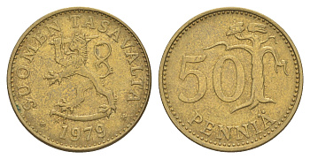 Финляндия 50 пенни 1979 KM 48 алюминиевая бронза 4648-513