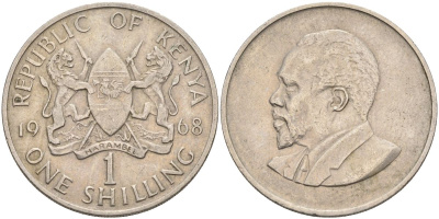 Кения 1 шиллинг 1968 Джомо Кениата KM 5 медно-никель 4126-935