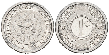 Нидерландские Антилы 1 цент 1996 Беатрикс (1980-2013) KM 32 алюминий 188-1244