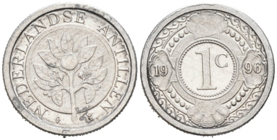 Нидерландские Антилы 1 цент 1996 Беатрикс (1980-2013) KM 32 алюминий 188-1244