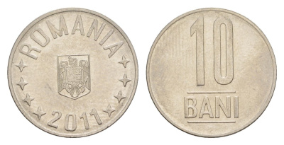 Румыния 10 бань (бани) 2011 KM 191 сталь плакированная никелем UNC 4632-1017