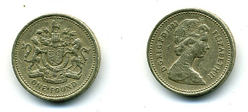 Великобритания 1 фунт 1983 Елизавета II (1952-2022) KM 933, Spink 4221 никель латунь 35-325