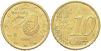 Испания 10 евроцентов 1999 KM 1043 нордик 4614-739