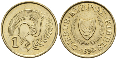 Кипр 1 цент 1996 KM 53.3 никель латунь 4174-1164