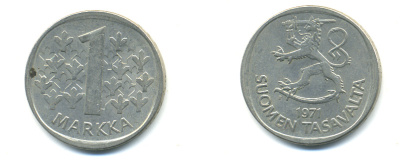 ФИНЛЯНДИЯ 1 МАРКА 1971 S KM 49а медно-никель 3999-146