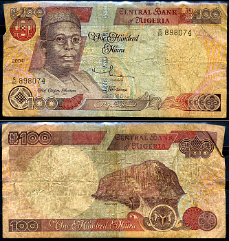 Нигерия 100 найра 2004 Pick 28 d бумага 7376-15-2-2
