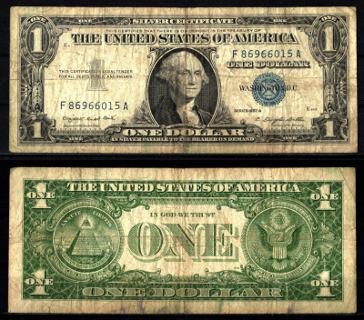 США 1 доллар 1957 Джордж Вашингтон Pick 419 a бумага 2119-9-3-2