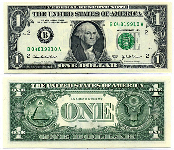 США 1 доллар 2003 буква "В", Нью-йорк, штат Нью-йорк Pick 515a бумага UNC (пресс) 8564-37-1-2