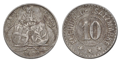 Фульда 10 пфеннигов 1920 Funck 146.10 железо 4636-922