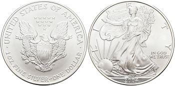 США 1 доллар 2004 шагающая Свобода KM 273 серебро UNC 00-000-00