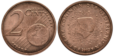 Нидерланды 2 евроцента 2003 Беатрикс (1980-2013) KM 235 сталь плакированная медью 4181-436