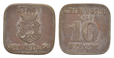 Нойвид 10 пфеннигов 1919 Funck 379.3, Men18 23478.3 железо 4511-241