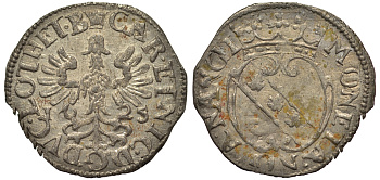 ФРАНЦИЯ, ЛОРЕЙН 1 ДЕНЬЕ 1625 ЧАРЛЬЗ IV KM 28 серебро 413-3244