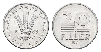 Венгрия 20 филлеров 1988 BP KM 573 алюминий 4664-1248