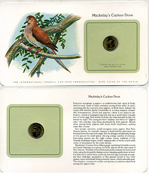 Французские Новые Гебриды 2 франка 1979 СЕРИЯ МОНЕТЫ МИРА С ИЗОБРАЖЕНИЕМ ПТИЦ, В ОРИГИНАЛЬНОМ БУКЛЕТЕ С ОПИСАНИЕМ KM 5.2 никель латунь UNC 5121-31