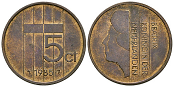 НИДЕРЛАНДЫ 5 ЦЕНТОВ 1985 БЕАТРИКС KM 202 бронза 72-1224