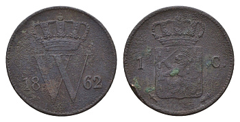 Нидерланды 1 цент 1862 Виллем III (1849-1890) KM 100 медь 4152-152