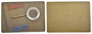 Нидерланды плакетка к филателистической выставке в городе Гаага проходящая с 6 по 9 сентября 1984 размер 45x63 мм, вес 46,5 гр томпак 8-2-01-65