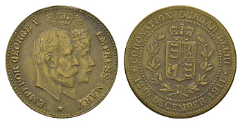 Великобритания коронационный жетон Георга V 1911 диаметр 24 мм, вес 3,7 гр латунь 4622-1025