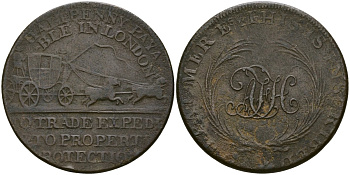 Великобритания 1/2 пенни ND (1797) токены Кондера медь 1529-534