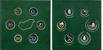 Венгрия набор из 6 монет 2012 в память легенд на венгерских монетах, официальный выпуск, в оригинальном картонном буклете, тираж 4000 экз. PROOF 00-000-00