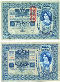 АВСТРИЯ 1000 КРОН 1919 2 ЯНВАРЯ 1902 Pick 59 бумага 8605-5-2