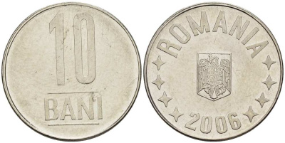 Румыния 10 бань (бани) 2006 KM 191 сталь плакированная никелем 4514-1056