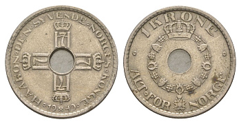 Норвегия 1 крона 1949 Хокон VII (1905-1957) KM 385 медно-никель 4635-626