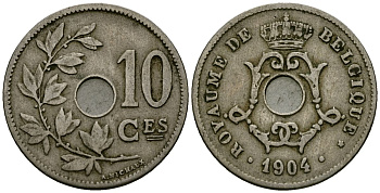 Бельгия 10 сантимов 1904 Belgique KM 52 медно-никель 4172-742
