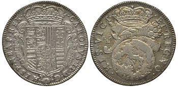 Неаполь и Сицилия тари (2 карлини) 1686 Карл II Испанский серебро 00-822-14