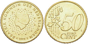Нидерланды 50 евроцентов 1999 KM 239 нордик UNC 4122-1247